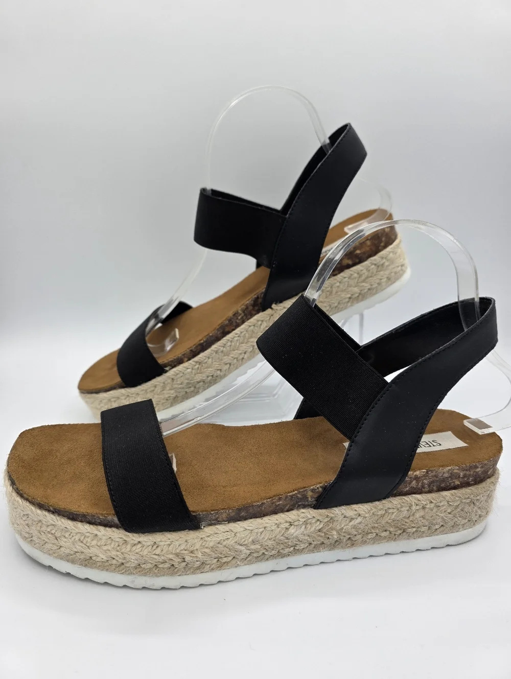 Steve Madden Jaklin‎ Platform Sandals Womens 10 Black Espadrille